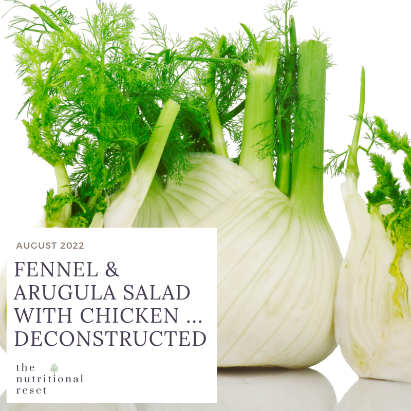 Toronto Holistic Nutritionist Laurie McPhail Fennel and Arugula Salad with Chicken