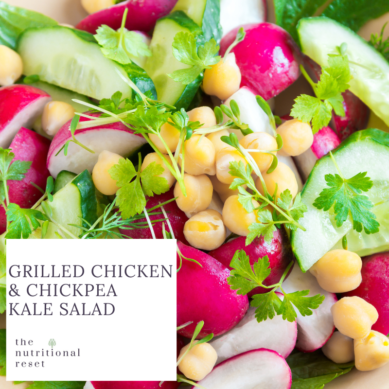 Toronto Holistic Nutritionist Laurie McPhail Grilled Chicken & Chickpea Kale Salad